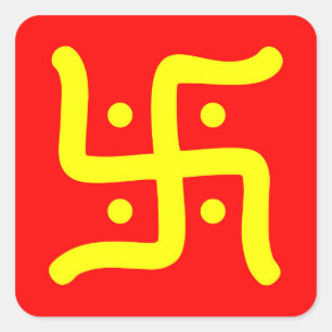 インドの伝統的なヒンズー教のかぎ十字の記号の宗教 スクエアシール