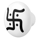 インドの伝統的なヒンズー教のかぎ十字の記号の宗教 セラミックノブ (右)