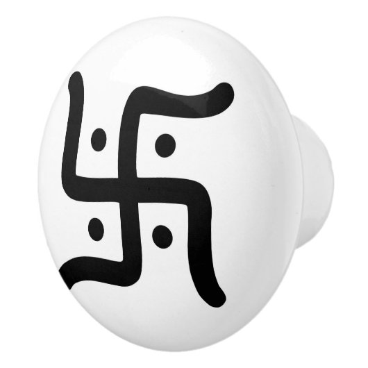 インドの伝統的なヒンズー教のかぎ十字の記号の宗教 セラミックノブ (右)