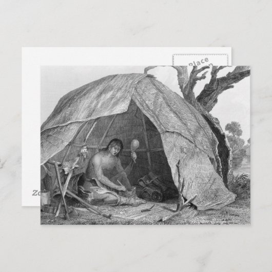 インドの医者が薬の壺を調合している ポストカード (正面/裏面)