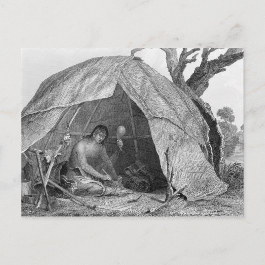 インドの医者が薬の壺を調合している ポストカード (正面)