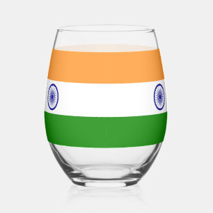インドの国旗のワイングラス ステムなしワイングラス