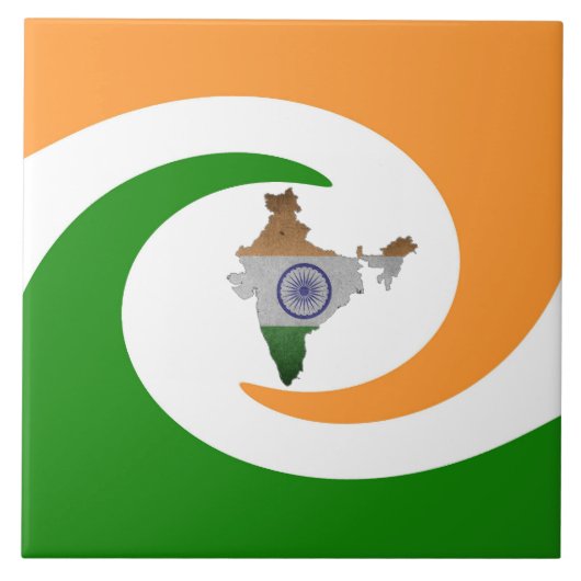 インドの国旗 タイル (正面)