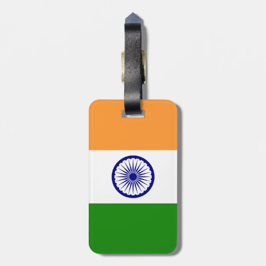 インドの国旗 ラゲッジタグ (裏面縦)