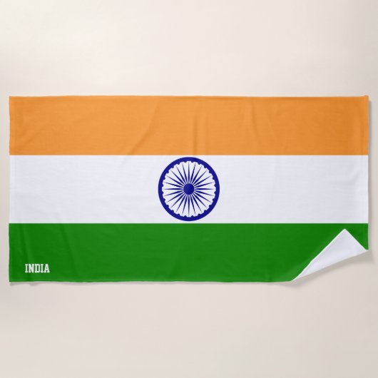 インドの国旗 素晴らしい 愛国的な ビーチタオル (正面)