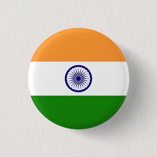 インドの国旗 缶バッジ (正面)