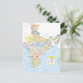 インドの地図2 ポストカード (スタンド正面)
