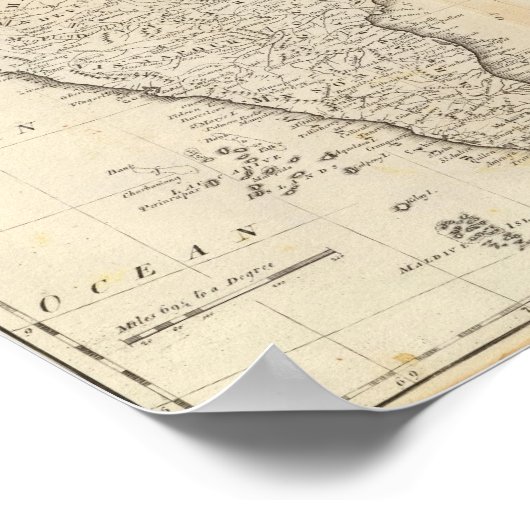 インドの地図 ポスター (角)