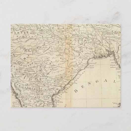 インドの地図 ポストカード (正面)