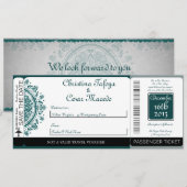 インドの夜のボーディングパス ウェディング招待状 招待状 (正面/裏面)