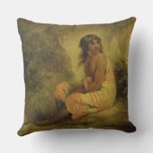 インドの女の子1793年(パネルに取付けられるキャンバスの油) クッション (裏面)