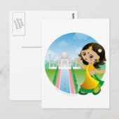 インドの女の子 ポストカード (正面/裏面)