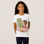 インドの女性がプレゼントを開ける Tシャツ (正面フル)