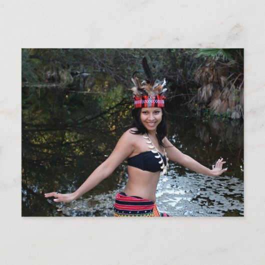 インドの女性の踊り ポストカード (正面)