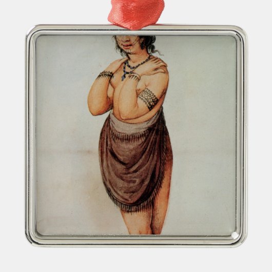 インドの女性 メタルオーナメント (正面)