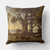 インドの姿および象のアモンの月明りの場面 クッション (裏面)