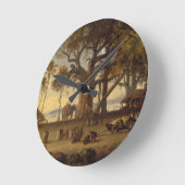 インドの姿および象のアモンの月明りの場面 ラウンド壁時計 (傾斜)