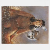 インドの娘およびオオカミのフリースブランケット フリースブランケット (正面(横))