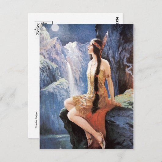 インドの娘の20年代のカレンダーの女の子の郵便はがき ポストカード (正面/裏面)