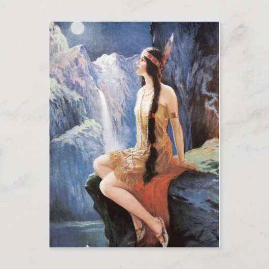 インドの娘の20年代のカレンダーの女の子の郵便はがき ポストカード (正面)