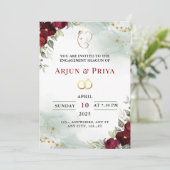 インドの婚約シャグン招待状カード 招待状 (スタンド正面)