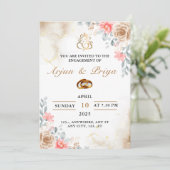 インドの婚約式招待状、指輪交換式 招待状 (スタンド正面)