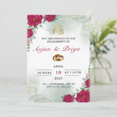 インドの婚約招待状カード、指輪の儀式 招待状 (スタンド正面)