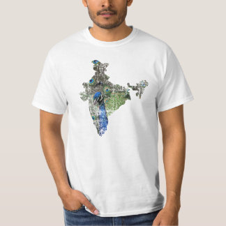 インドの孔雀の地図のワイシャツ Tシャツ