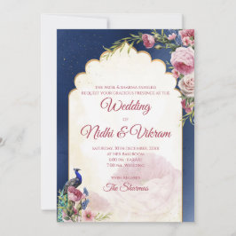 インドの孔雀の招待状 & ヒンズー教の結婚式の招待状 招待状