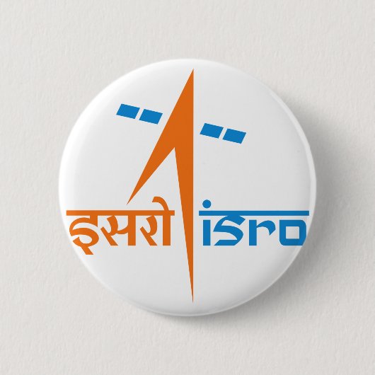インドの宇宙の研究組織- ISRO 缶バッジ (正面)