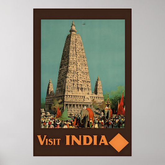 インドの寺院プリント インド美術 旅行ポスター ポスター (正面)