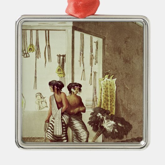 インドの市場の店のパンパのインディアン メタルオーナメント (正面)