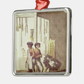 インドの市場の店のパンパのインディアン メタルオーナメント (左)