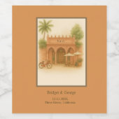 インドの庭園でのリゾートウェディング・エスケープ ワインラベル (シングルラベル)