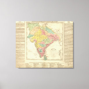 インドの戦いおよびSeiges Chonologyの地図 キャンバスプリント