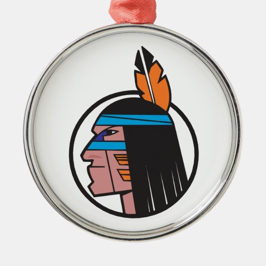 インドの戦士の頭部 メタルオーナメント (正面)