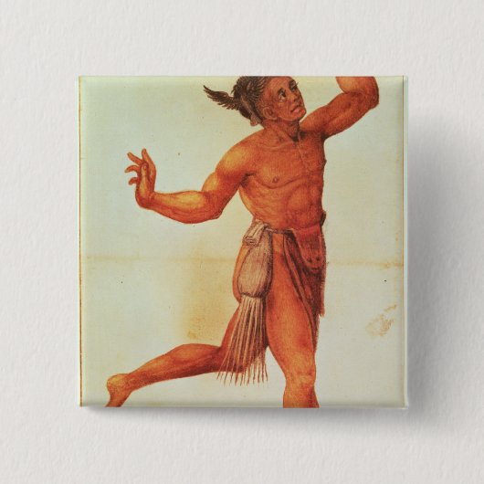 インドの手品師 缶バッジ (正面)