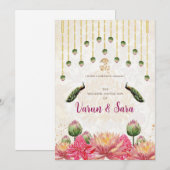 インドの招待状 & ヒンズー教の結婚式の招待状 招待状 (正面/裏面)