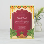 インドの新築祝い招待状 デジタルダウンロード 招待状 (スタンド正面)