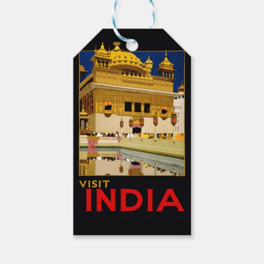 インドの旅行ポスター インドのヴィンテージアート ギフトタグ (正面)