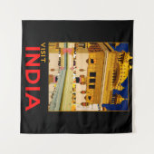 インドの旅行ポスター インドのヴィンテージアート タペストリー (正面(横))