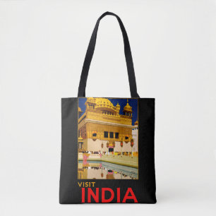 インドの旅行ポスター インドのヴィンテージアート トートバッグ