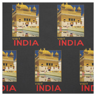インドの旅行ポスター インドのヴィンテージアート ファブリック