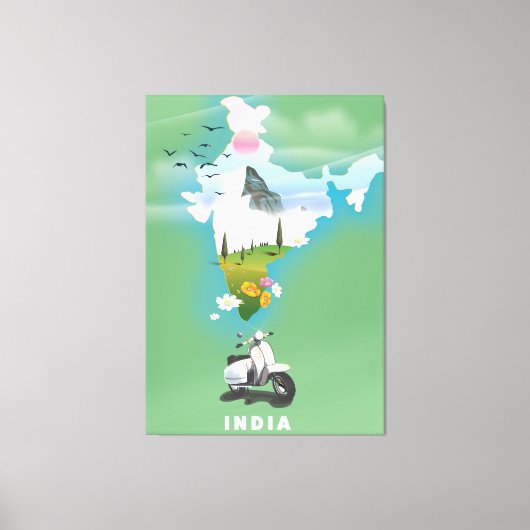 インドの旅行ポスター キャンバスプリント (正面)