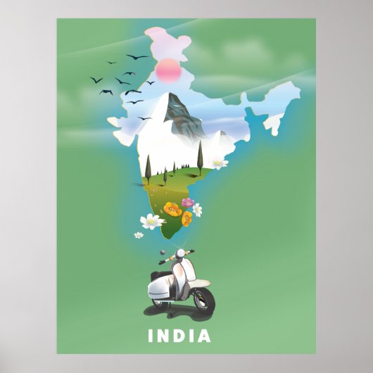 インドの旅行ポスター ポスター (正面)