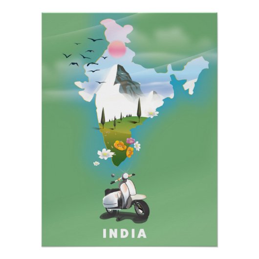 インドの旅行ポスター ポスター (正面)