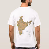 インドの旗および地図のTシャツ Tシャツ (裏面)