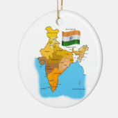 インドの旗そして地図 セラミックオーナメント (左)