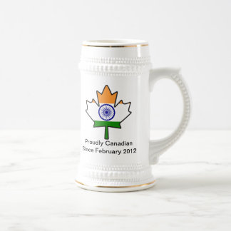 インドの旗のカエデの葉ステイン ビールジョッキ