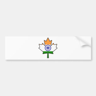 インドの旗のカエデの葉 バンパーステッカー